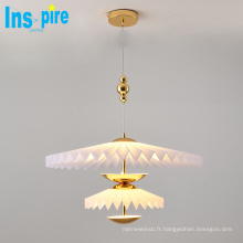 Décoration de cuisine nordique moderne plafond en métal acrylique led lustre pendentif lumière